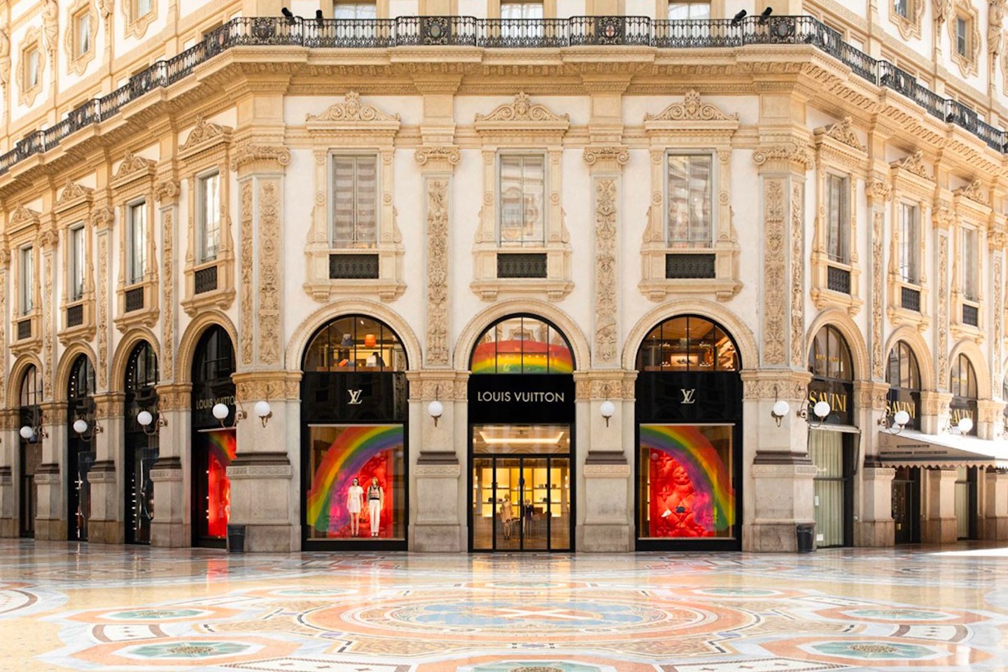 Louis Vuitton colours world with rainbow-themed window displays